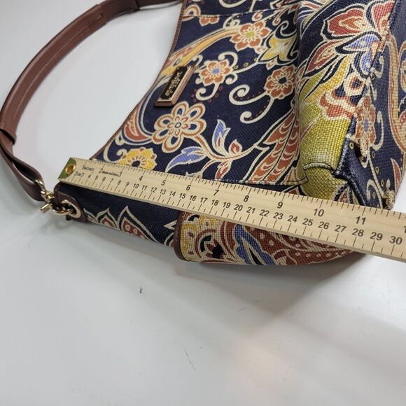 SPARTINA 449 LINEN + LEATHER RESORT FLORAL PREPPY PURSE BAG DAUFUSKIE ISLAND SC - Picture 3 of 16